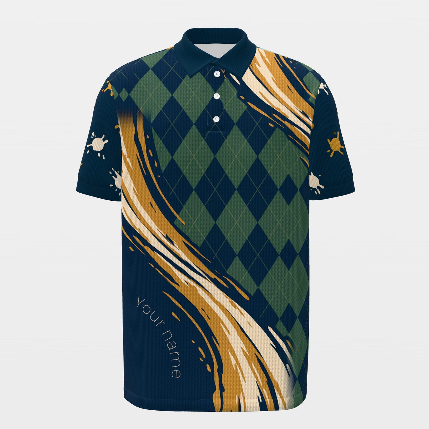Golf and Beer Social — Open Field Golf Polo Shirt – Front product view