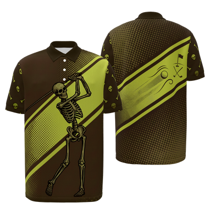 Dead Center Velocity Golf Polo Shirt – Front Back product view
