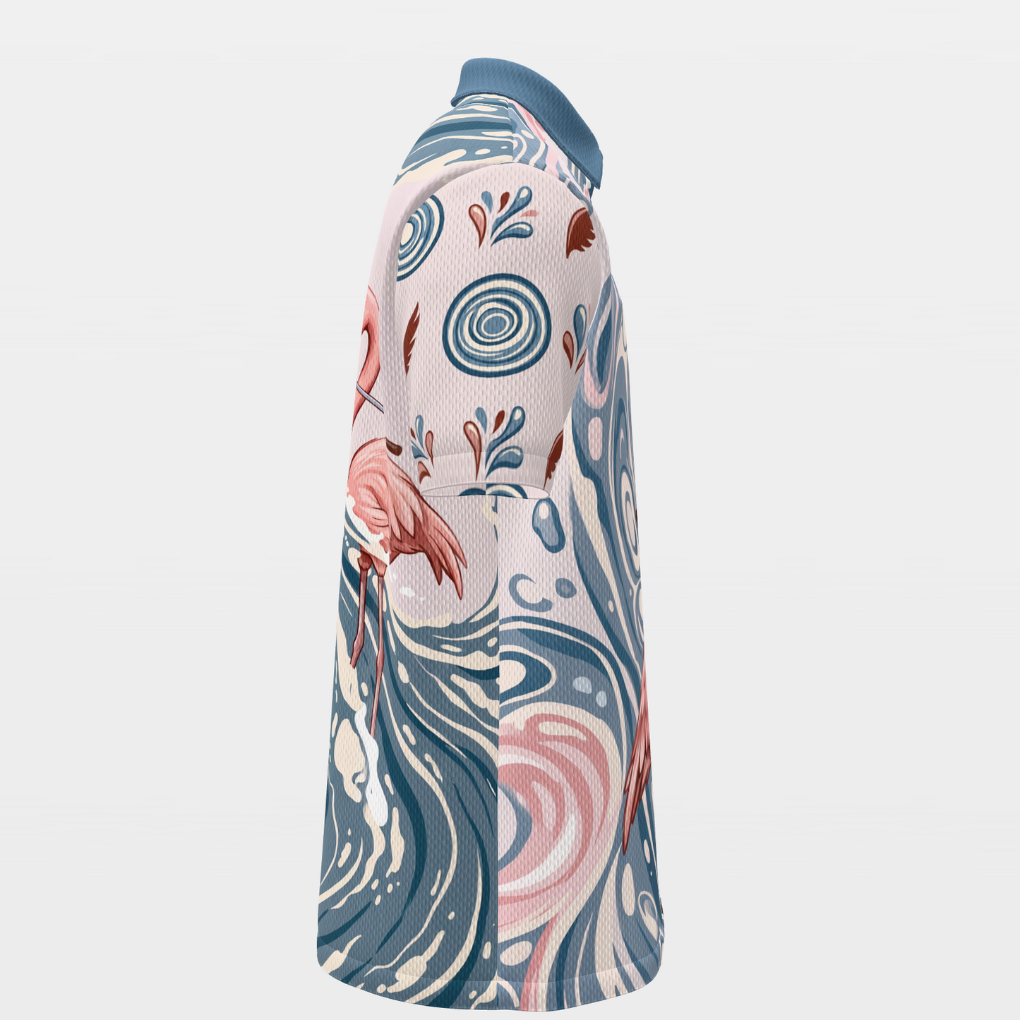Pink Line Through Water Golf Polo Shirt – Right product view