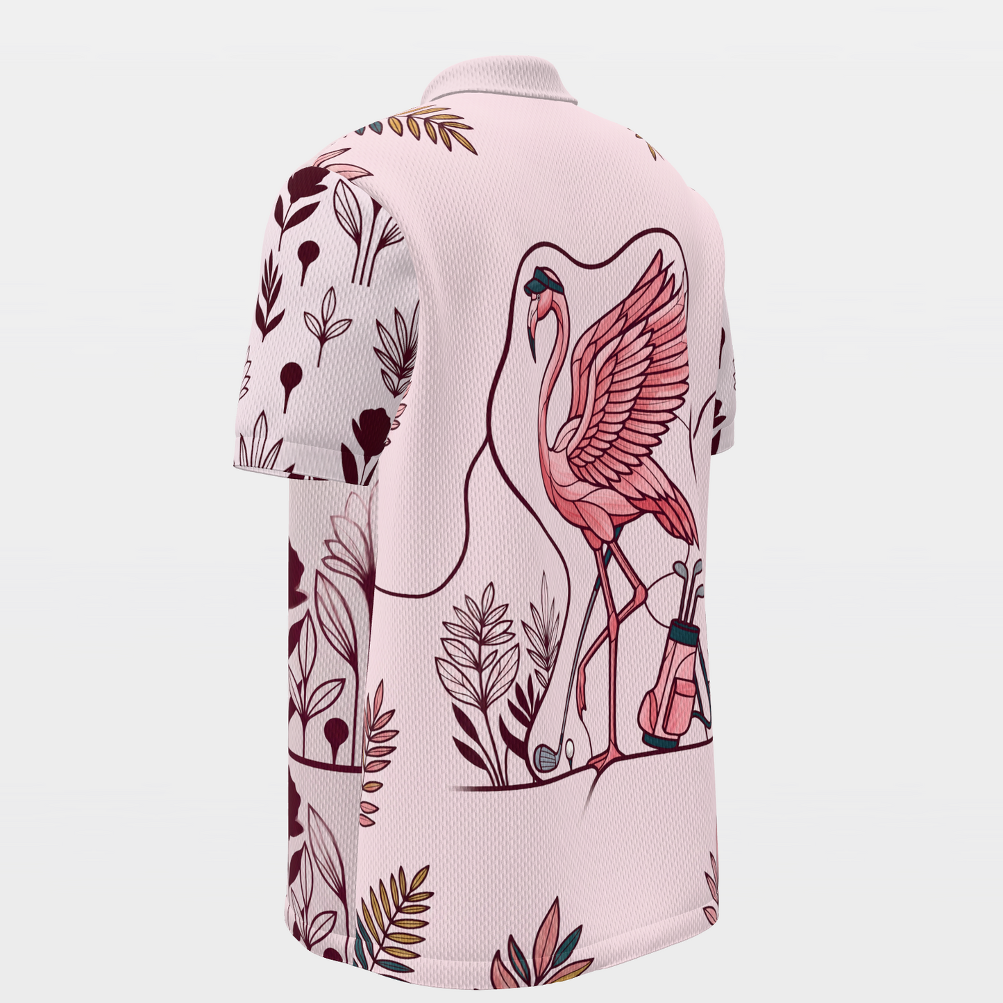 Birdie Garden Reveal Golf Polo Shirt – Back Left product view