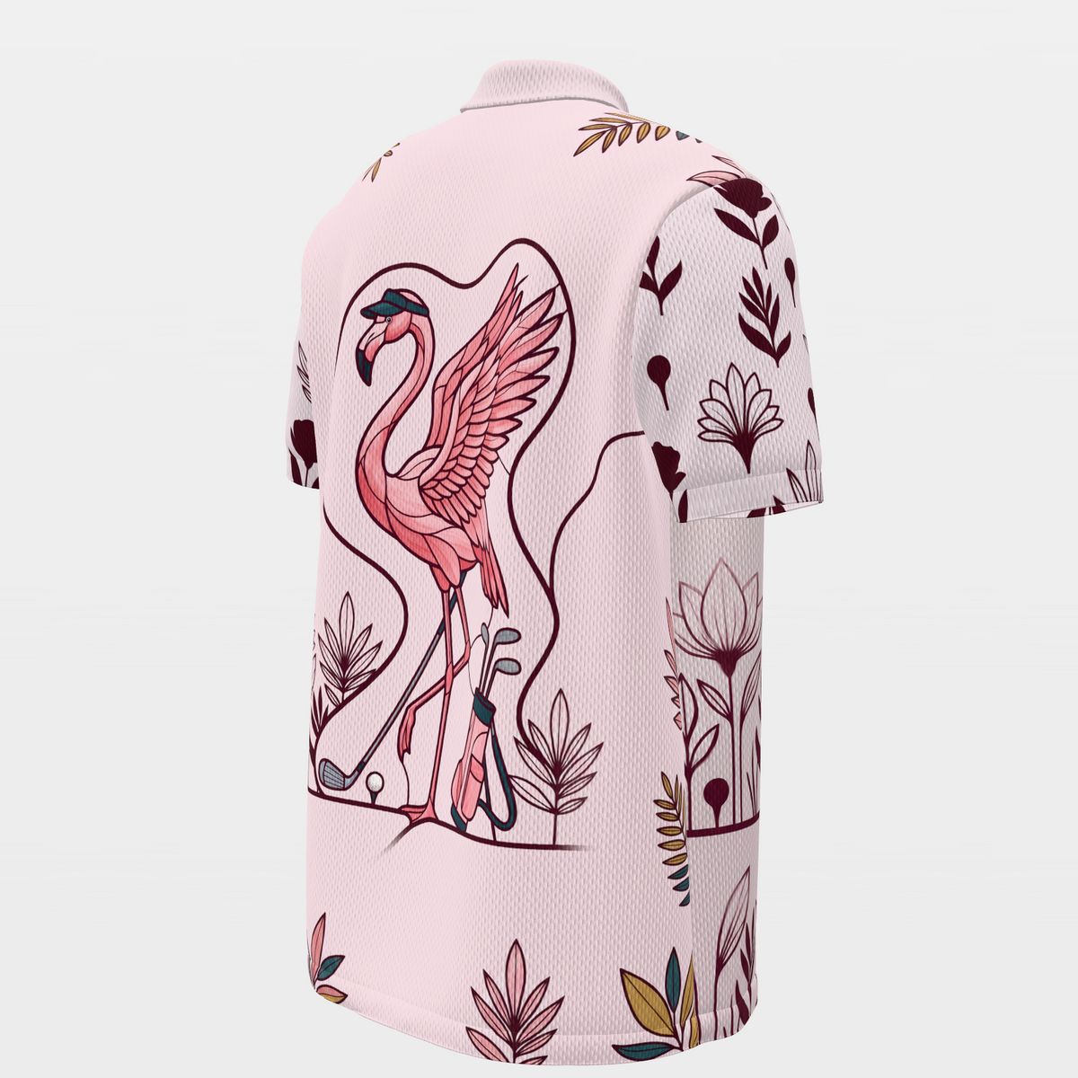 Birdie Garden Reveal Golf Polo Shirt – Back Right product view