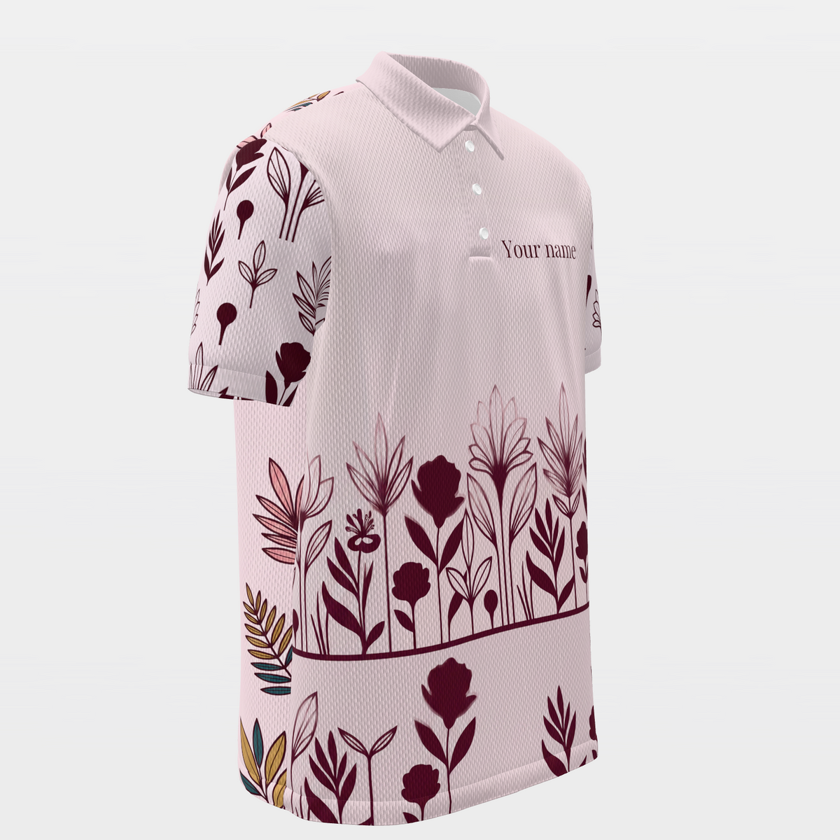 Birdie Garden Reveal Golf Polo Shirt – Front Right product view