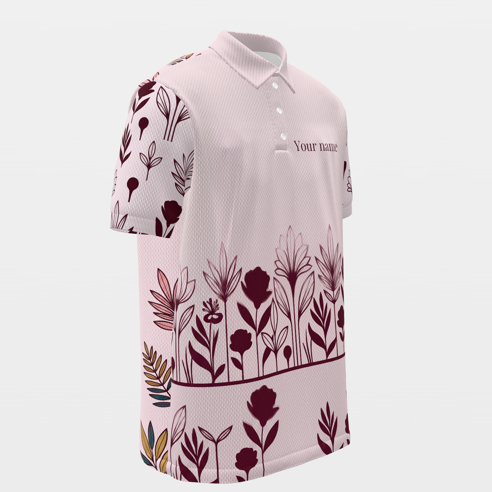 Birdie Garden Reveal Golf Polo Shirt – Front Right product view