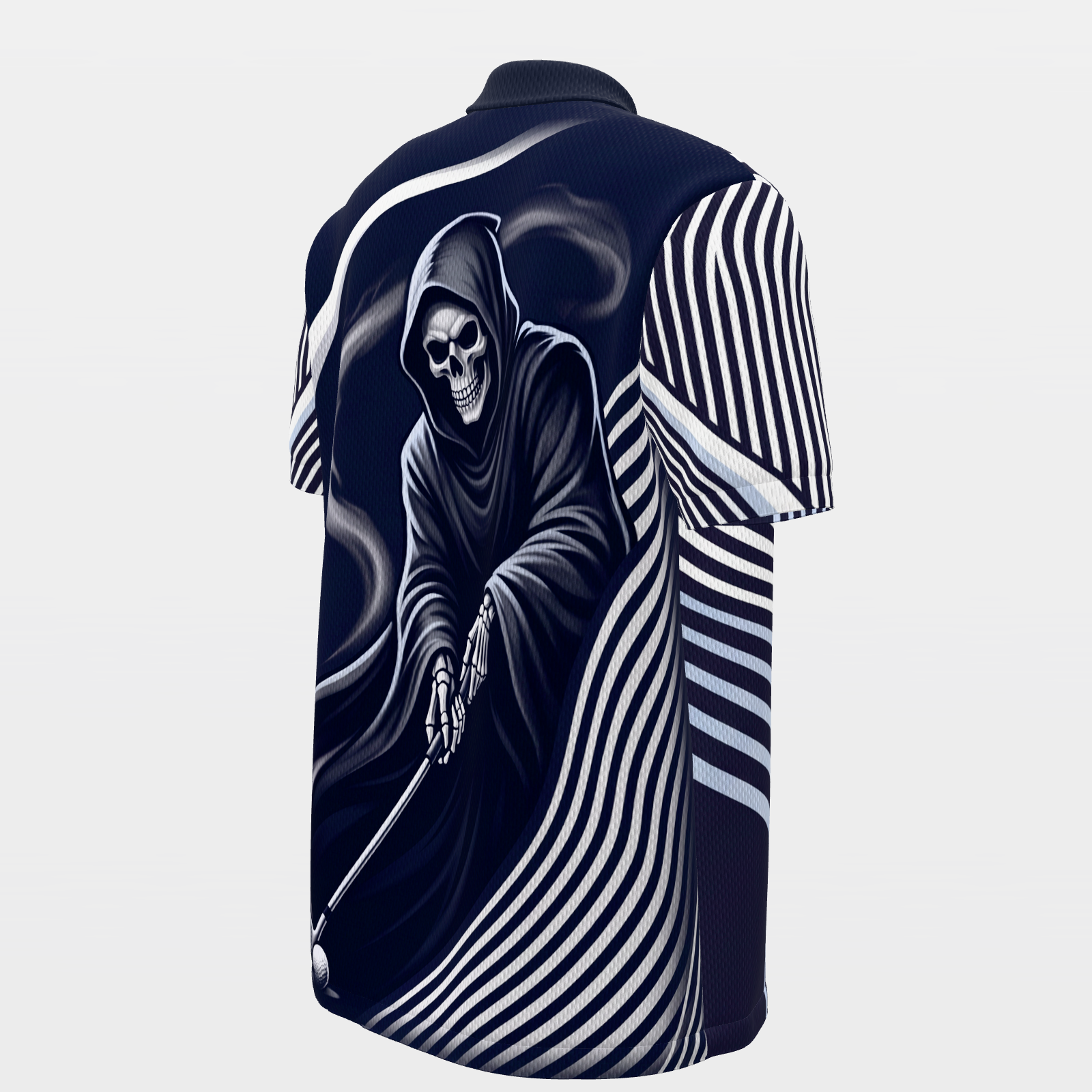 Last Putt Distortion Golf Polo Shirt – Back Right product view