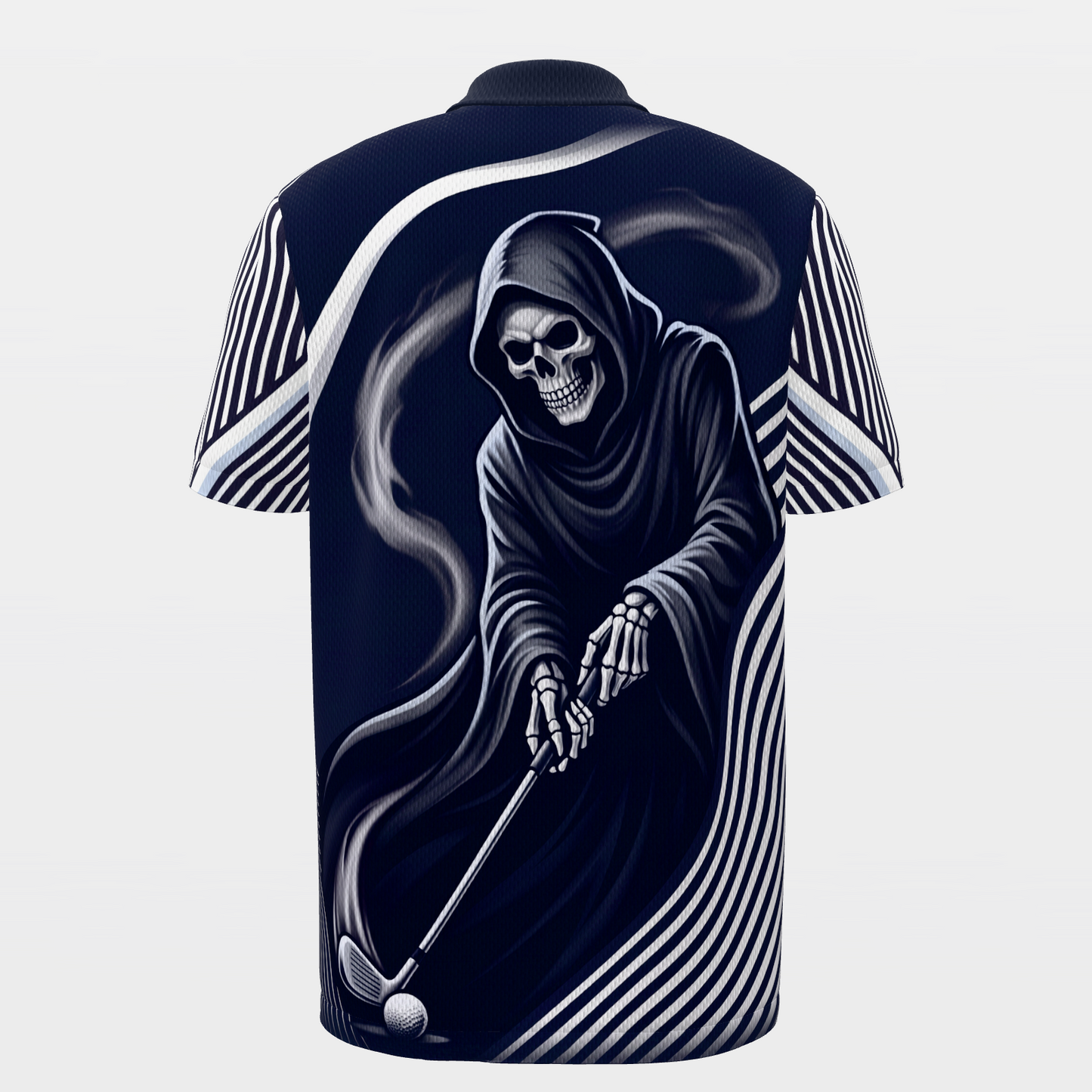 Last Putt Distortion Golf Polo Shirt – Back product view