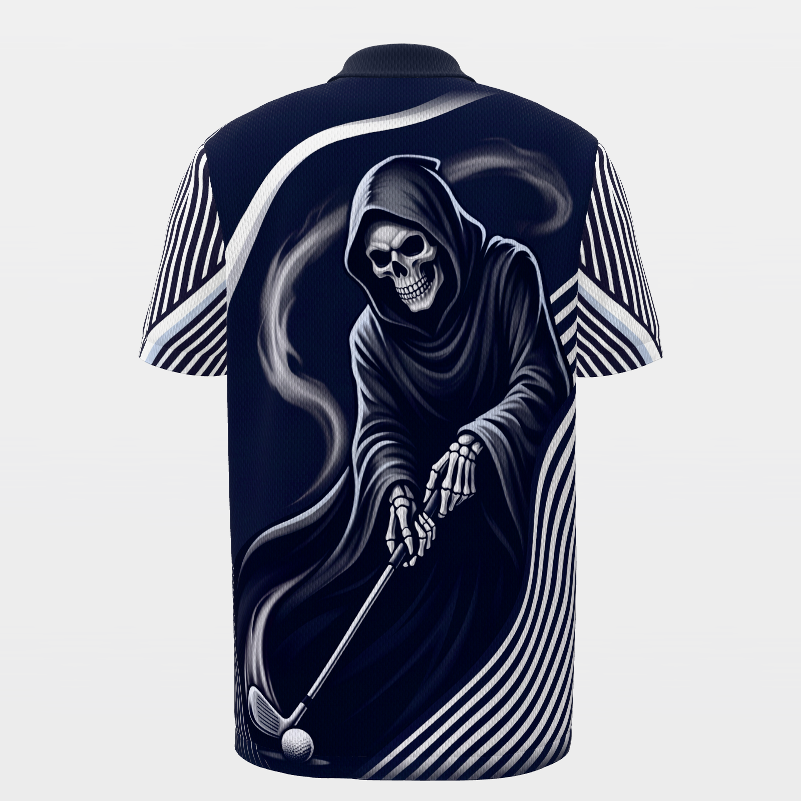 Last Putt Distortion Golf Polo Shirt – Back product view