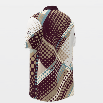 Cart Path Punctuation Golf Polo Shirt – Back Left product view