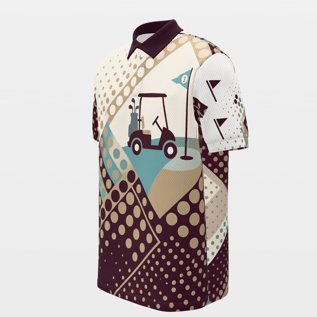 Cart Path Punctuation Golf Polo Shirt – Front Left product view