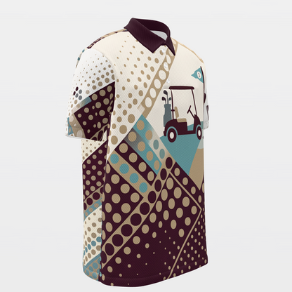 Cart Path Punctuation Golf Polo Shirt – Front Right product view