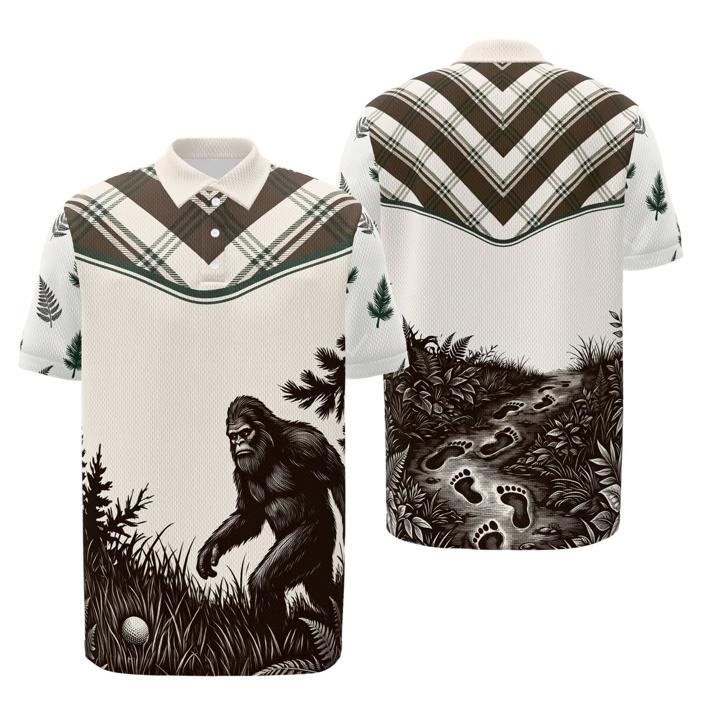 Clubhouse Cryptid Golf Polo Shirt – Front Back product view