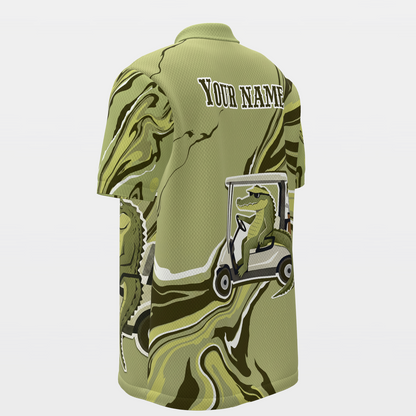 Swamp Cart Current Golf Polo Shirt – Back Left product view