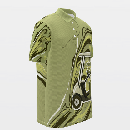 Swamp Cart Current Golf Polo Shirt – Front Right product view