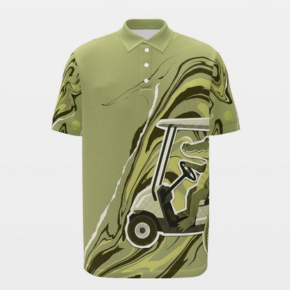 Swamp Cart Current Golf Polo Shirt – Front product view