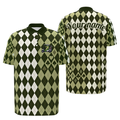 Wild Card Driver Golf Polo Shirt – Front Back product view