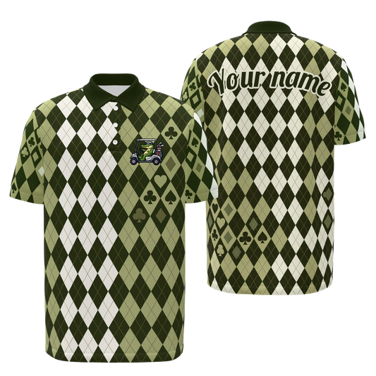 Wild Card Driver Golf Polo Shirt – Front Back product view