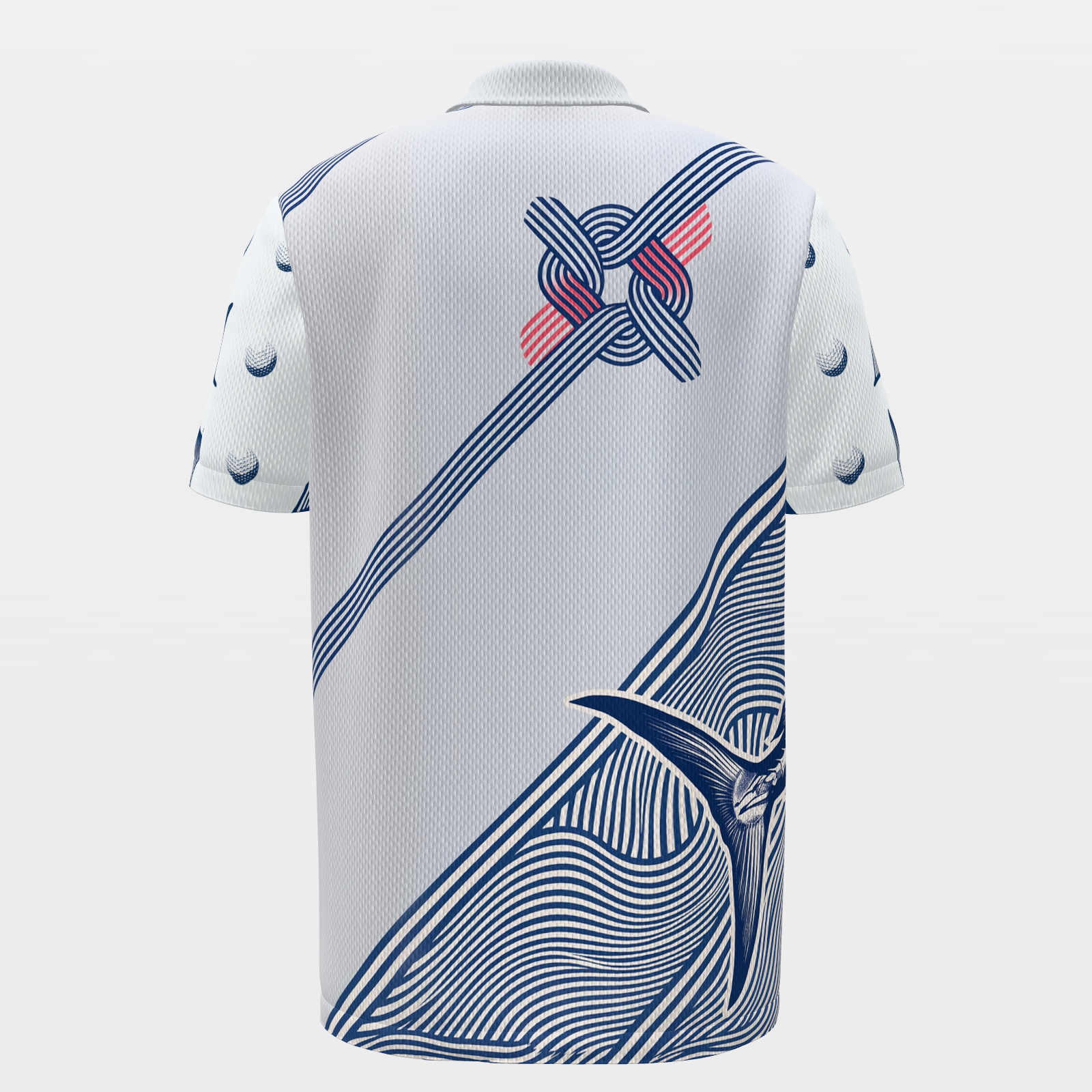 Deep Water Shot Line Golf Polo Shirt – Back product view
