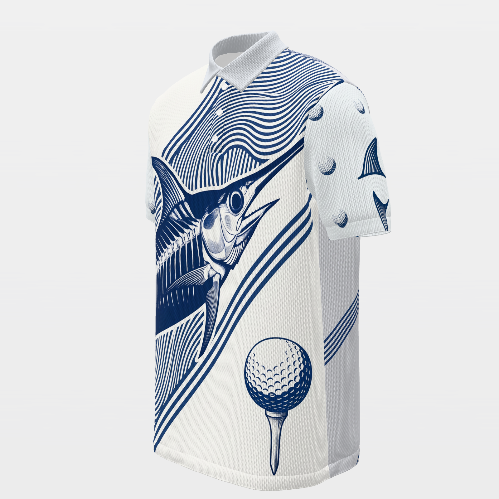 Deep Water Shot Line Golf Polo Shirt – Front Left product view