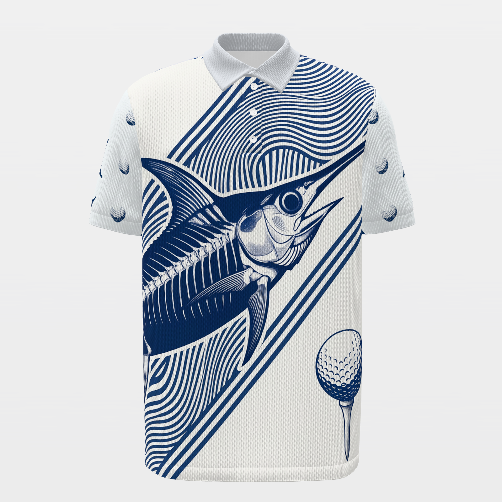 Deep Water Shot Line Golf Polo Shirt – Front product view