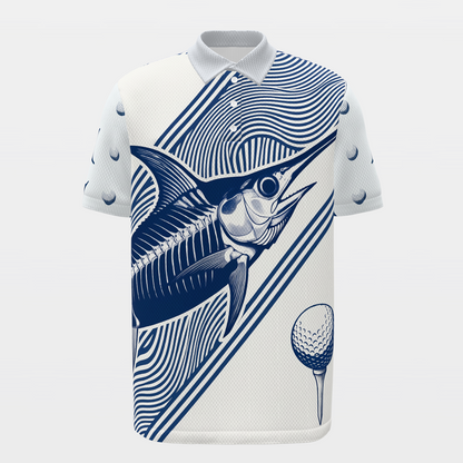 Deep Water Shot Line Golf Polo Shirt – Front product view