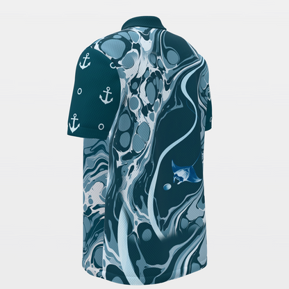 Water Hazard Glide Golf Polo Shirt – Back Left product view