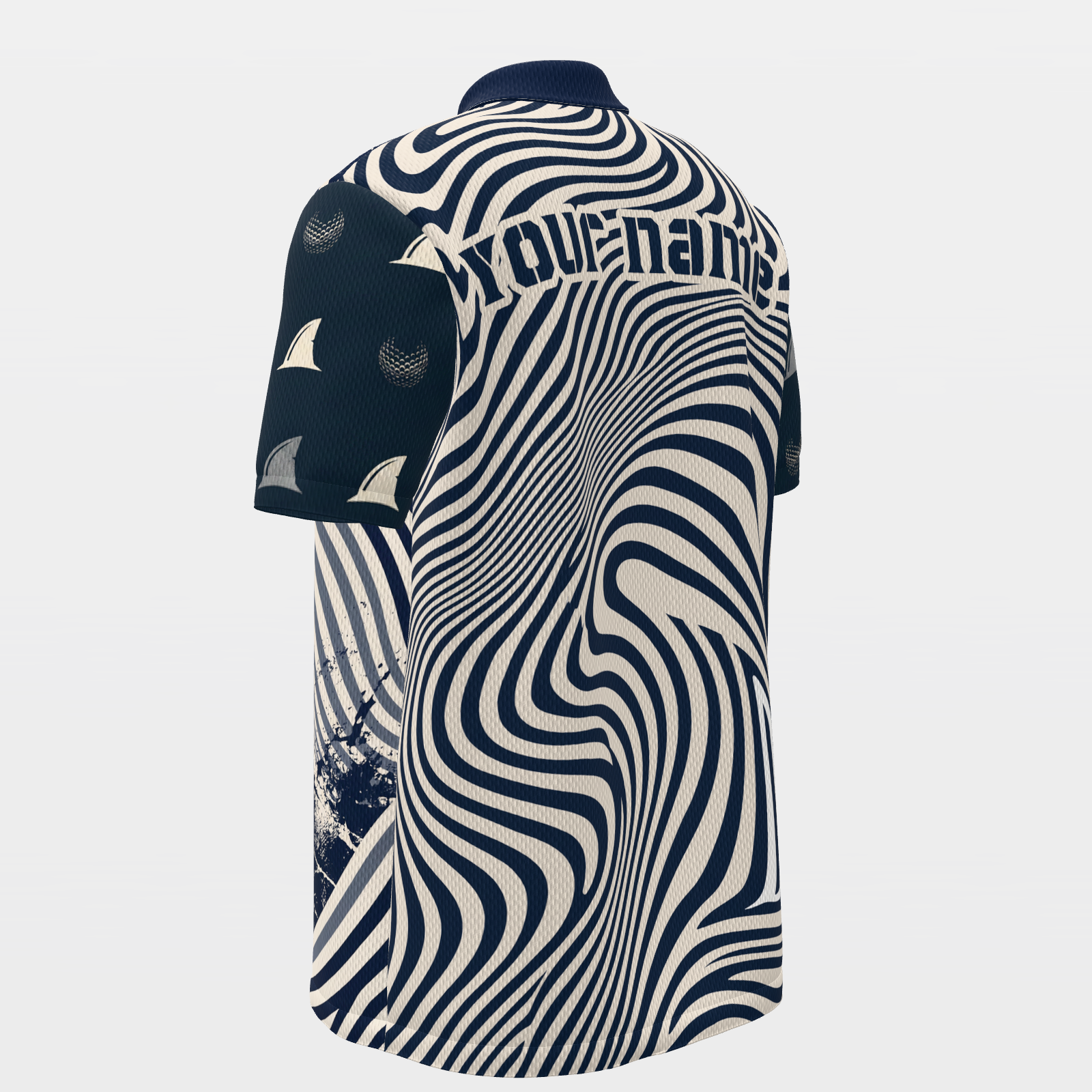Bite the Dogleg Golf Polo Shirt – Back Left product view