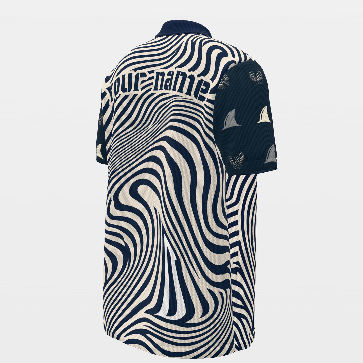 Bite the Dogleg Golf Polo Shirt – Back Right product view