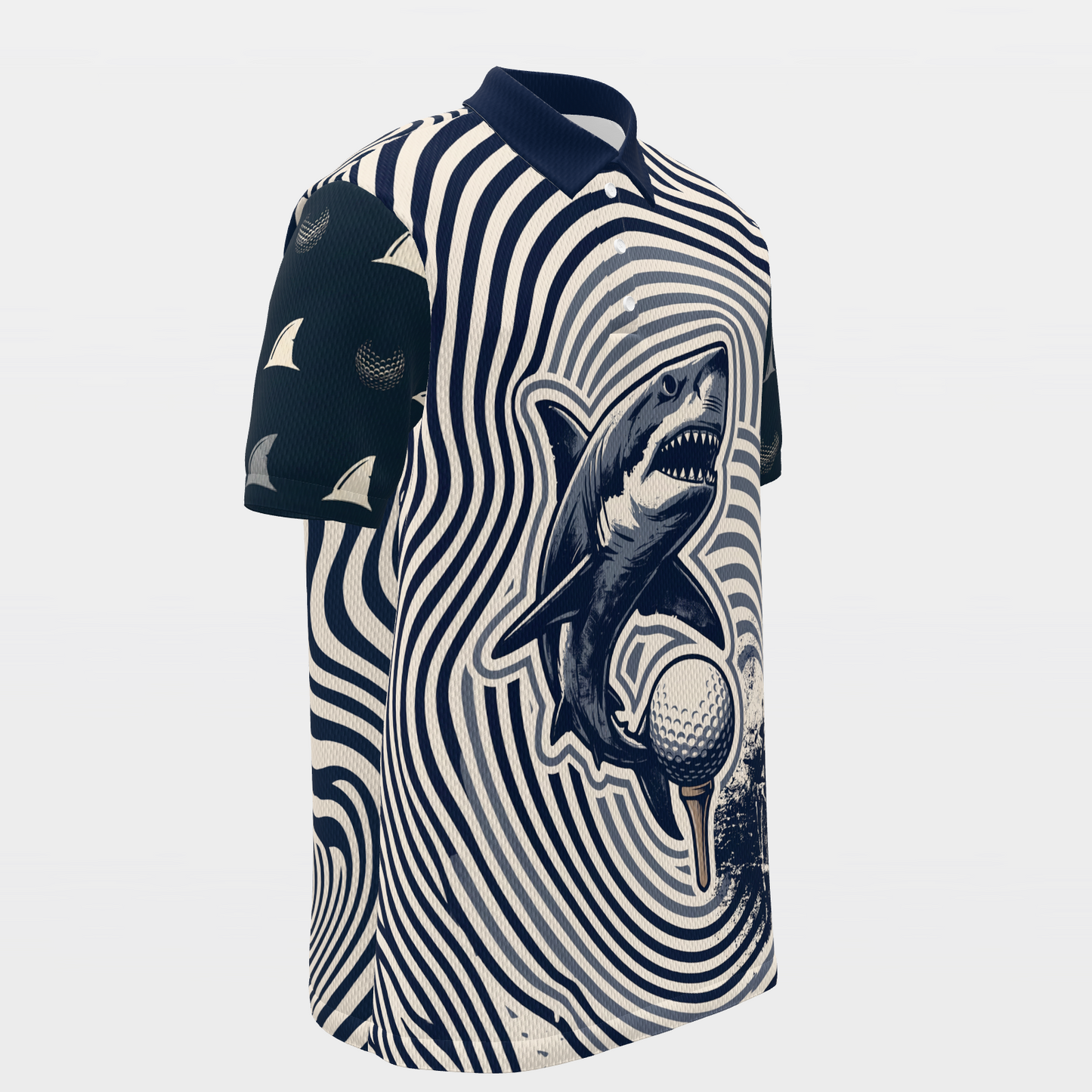 Bite the Dogleg Golf Polo Shirt – Front Right product view