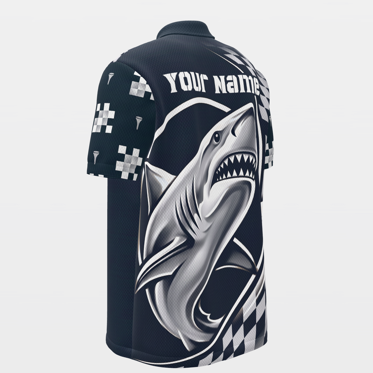 Ball in the Bite Zone Golf Polo Shirt – Back Left product view