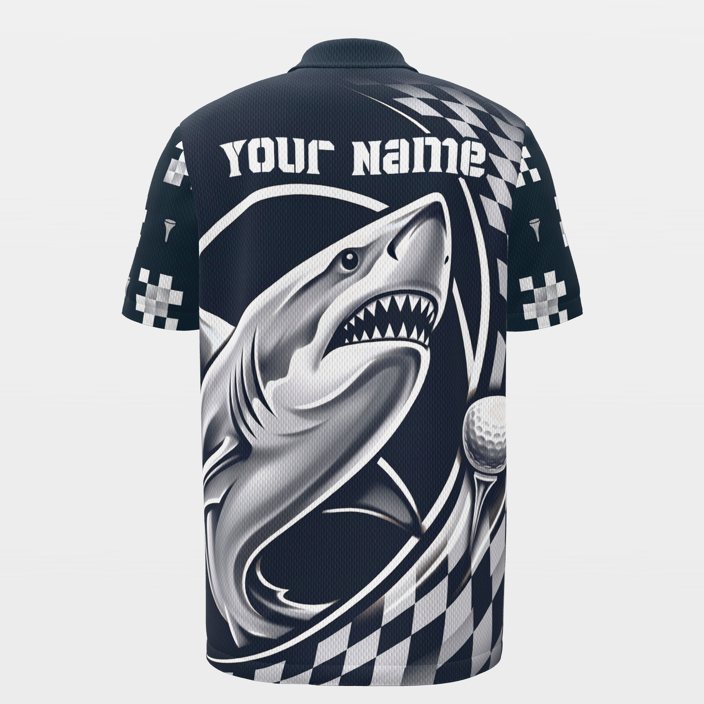 Ball in the Bite Zone Golf Polo Shirt – Back product view