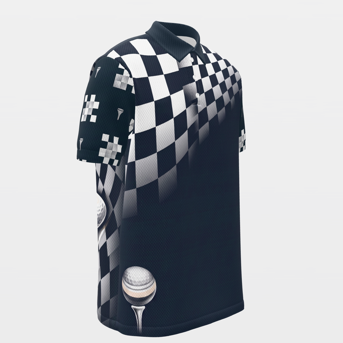 Ball in the Bite Zone Golf Polo Shirt – Front Right product view