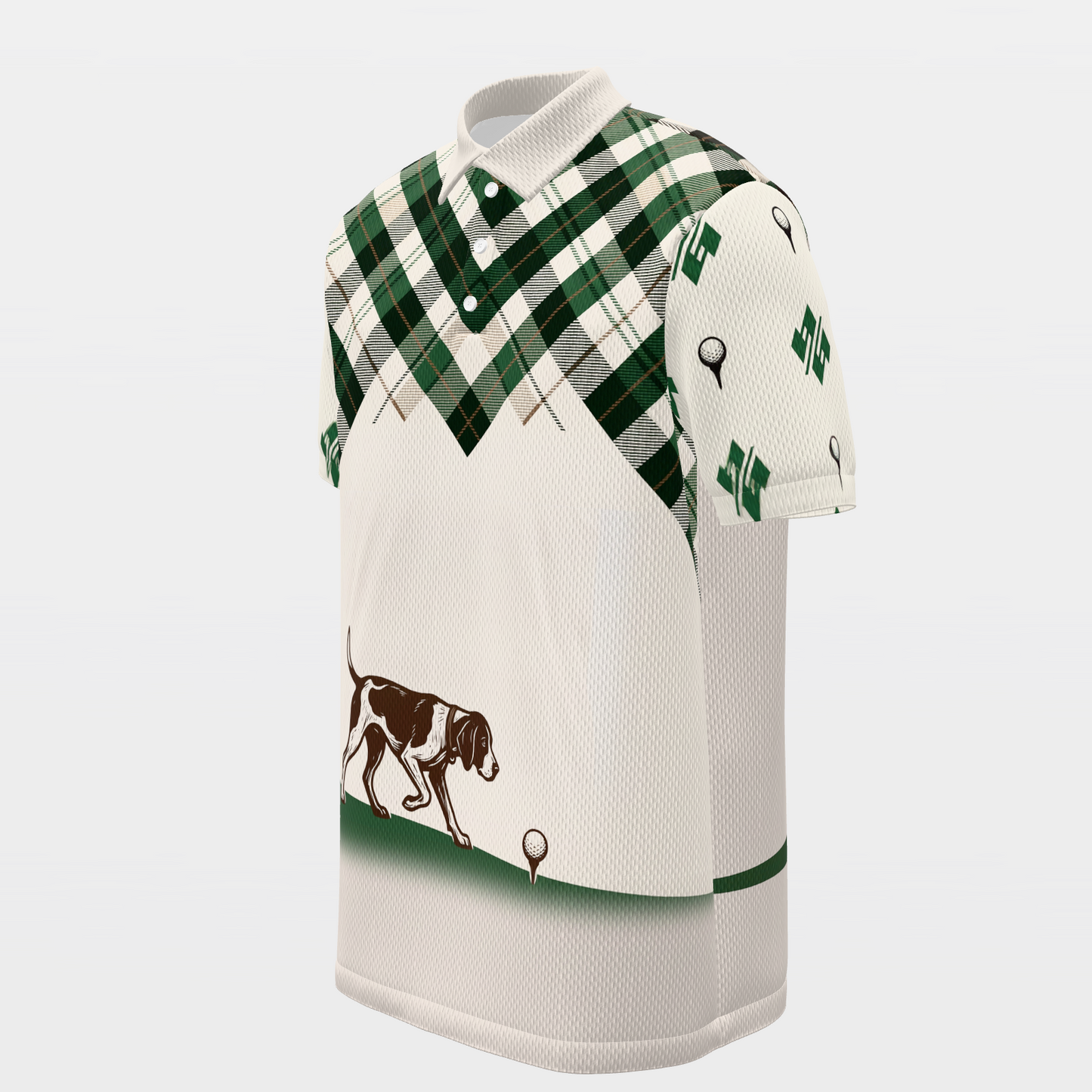 Ball Finder at the Turn Golf Polo Shirt – Front Left product view