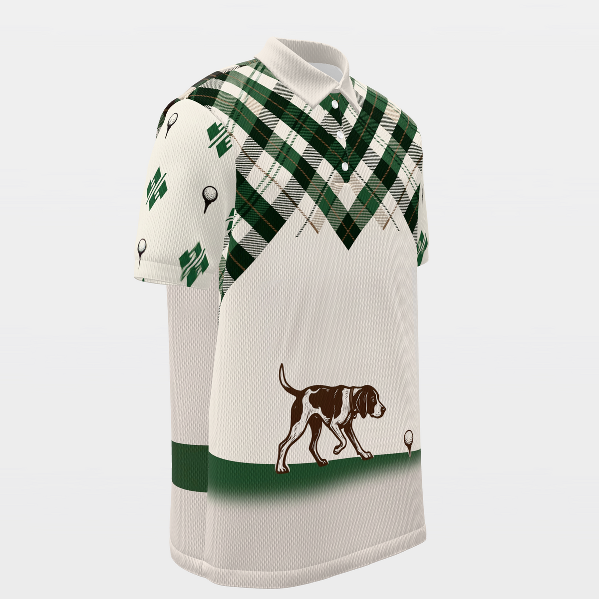 Ball Finder at the Turn Golf Polo Shirt – Front Right product view