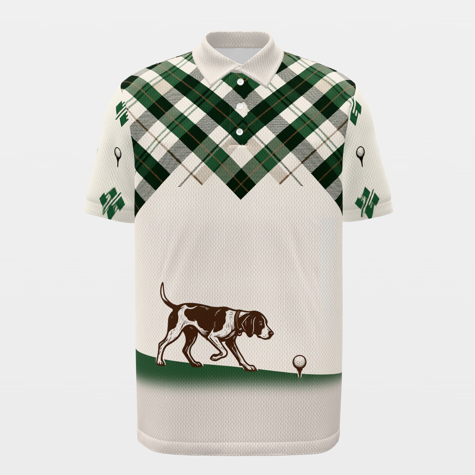 Ball Finder at the Turn Golf Polo Shirt – Front product view