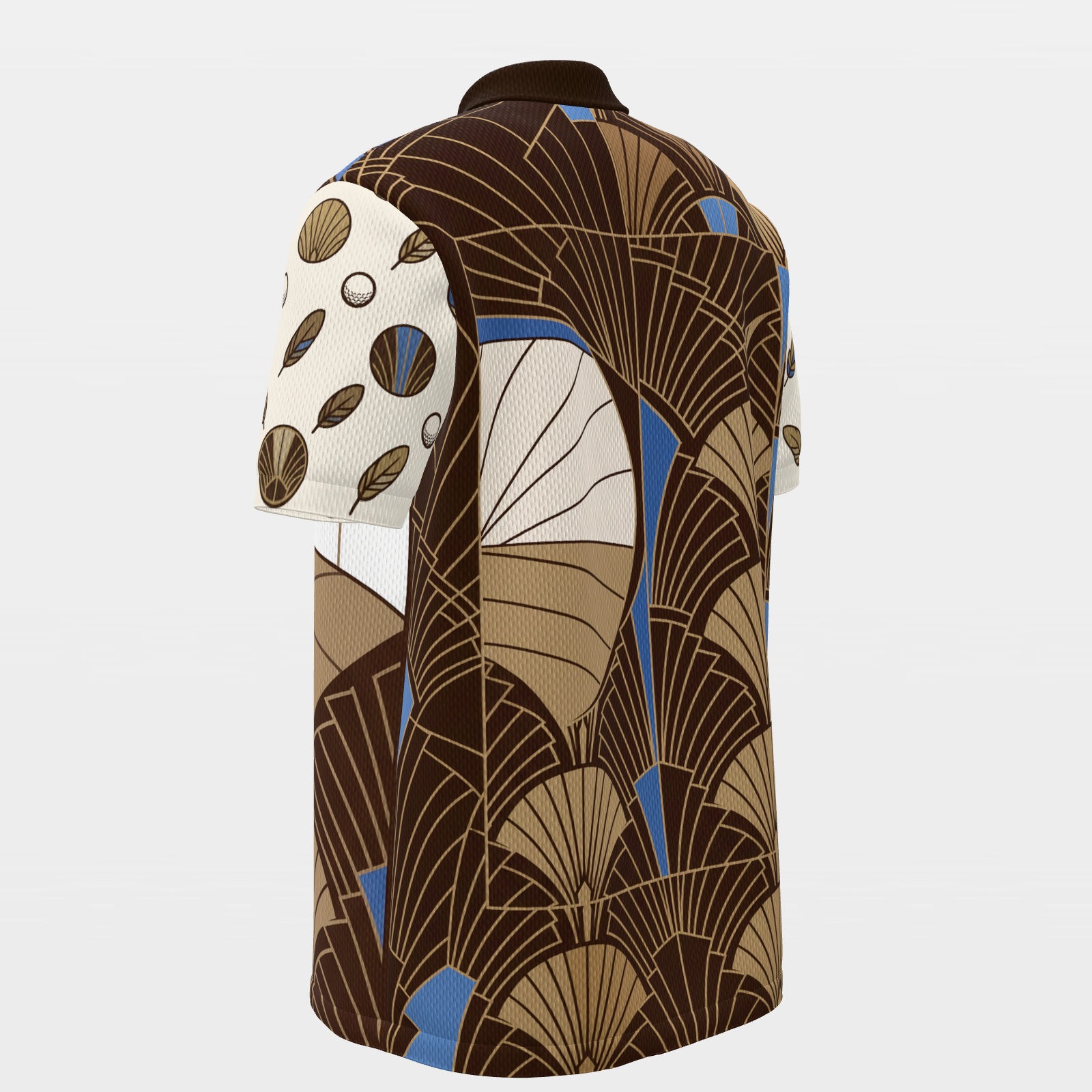 Eagle Through the Fan Golf Polo Shirt – Back Left product view