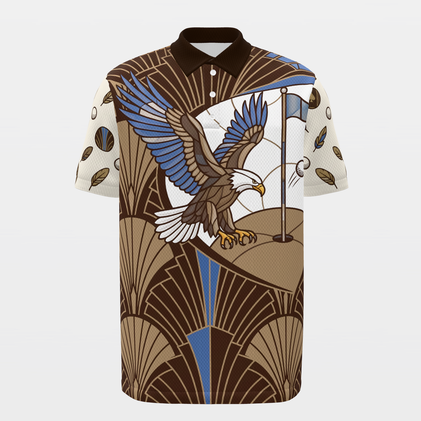Eagle Through the Fan Golf Polo Shirt – Front product view