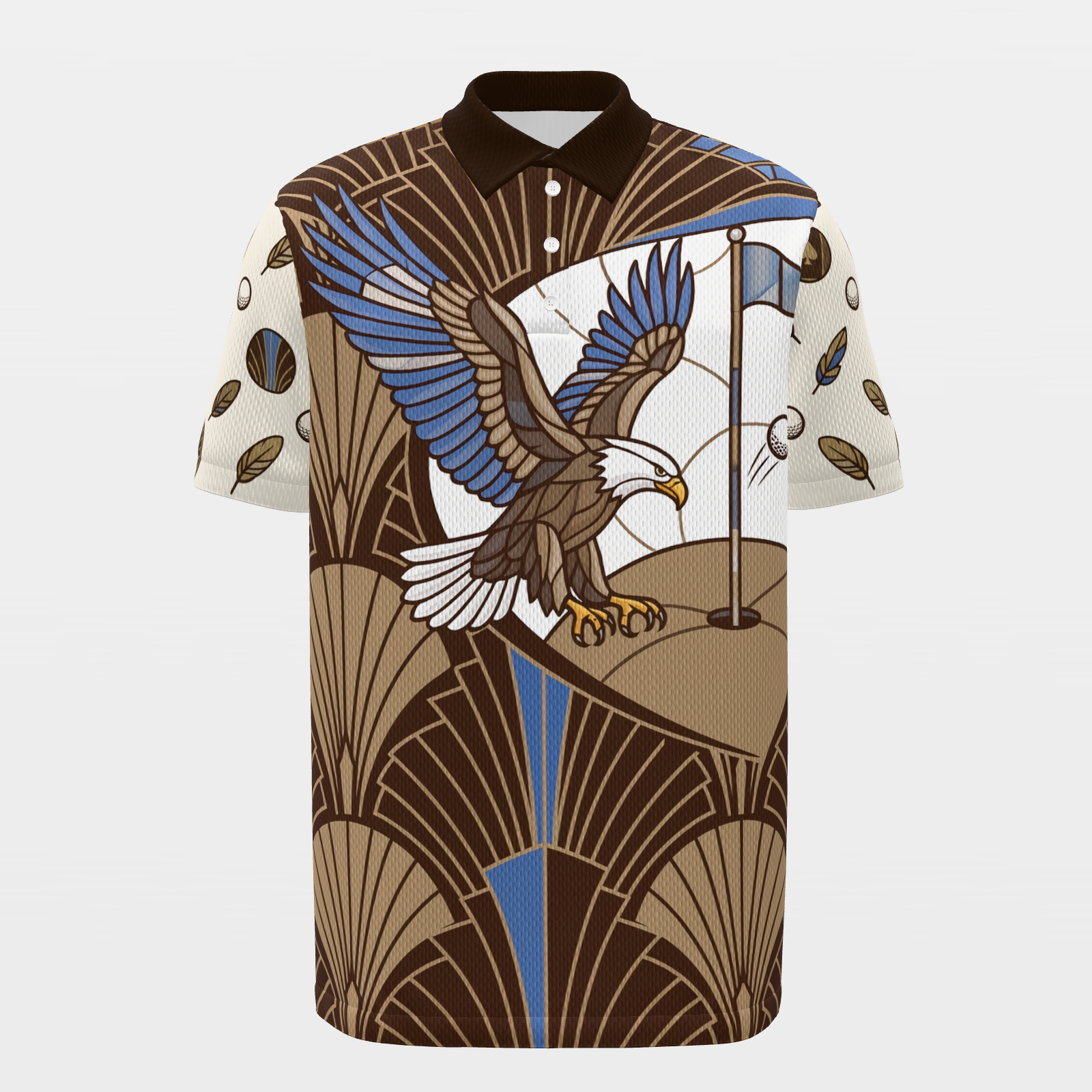 Eagle Through the Fan Golf Polo Shirt – Front product view