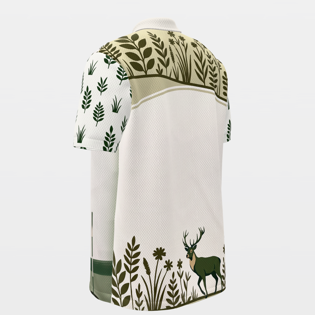 Quiet Green at Dawn Golf Polo Shirt – Back Left product view