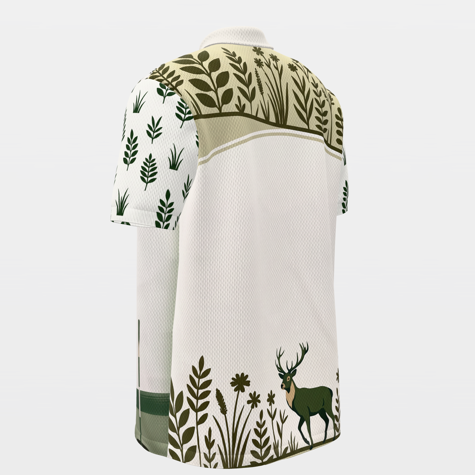 Quiet Green at Dawn Golf Polo Shirt – Back Left product view