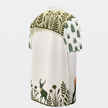 Quiet Green at Dawn Golf Polo Shirt – Back Right product view