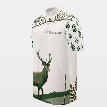 Quiet Green at Dawn Golf Polo Shirt – Front Left product view