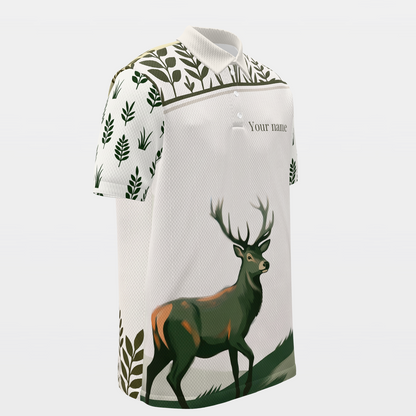 Quiet Green at Dawn Golf Polo Shirt – Front Right product view