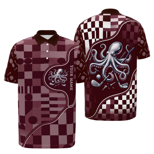 Eight Ways Through Golf Polo Shirt – Front Back product view