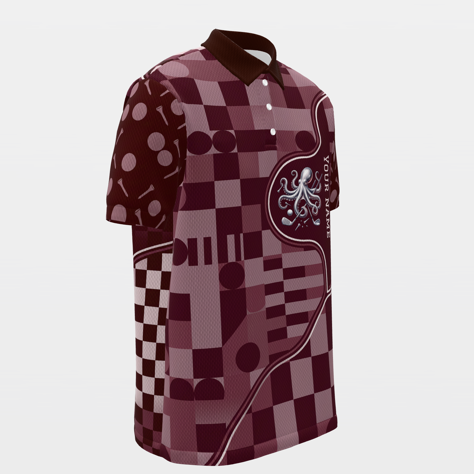 Eight Ways Through Golf Polo Shirt – Front Right product view