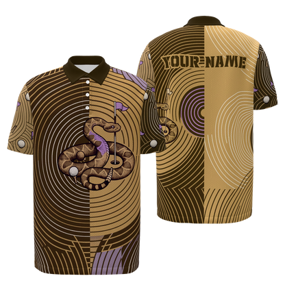 Coiled Putting Radius Golf Polo Shirt – Front Back product view