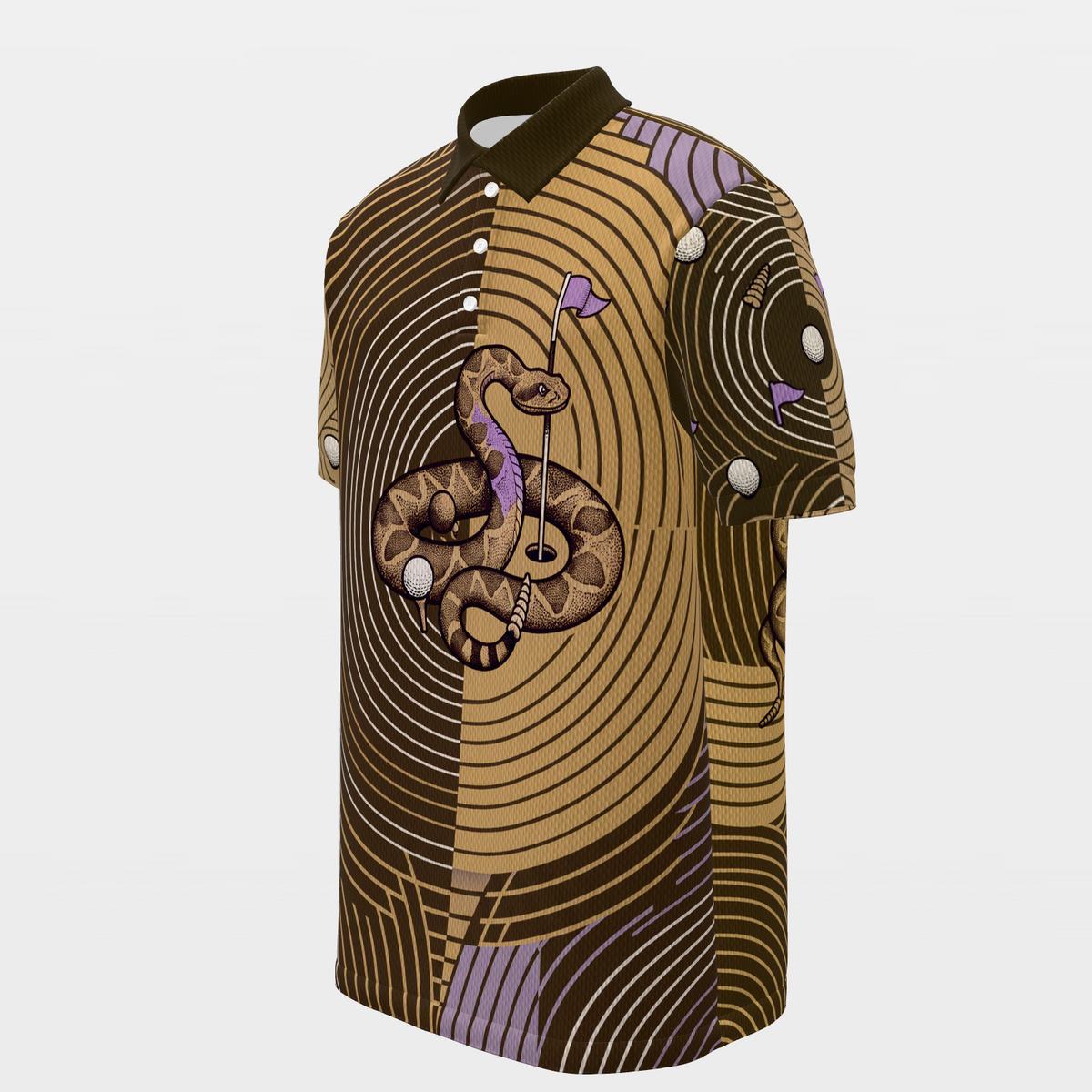 Coiled Putting Radius Golf Polo Shirt – Front Left product view