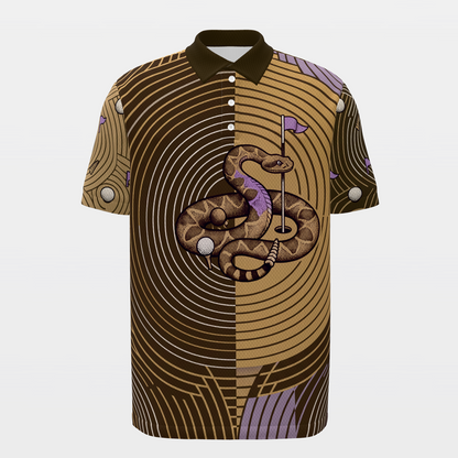Coiled Putting Radius Golf Polo Shirt – Front product view