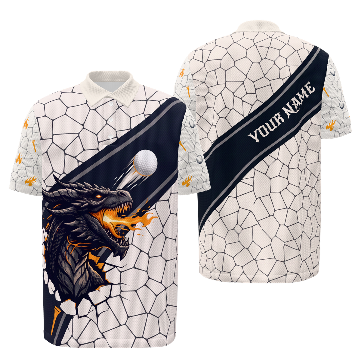 Fissure Flight Golf Polo Shirt – Front Back product view