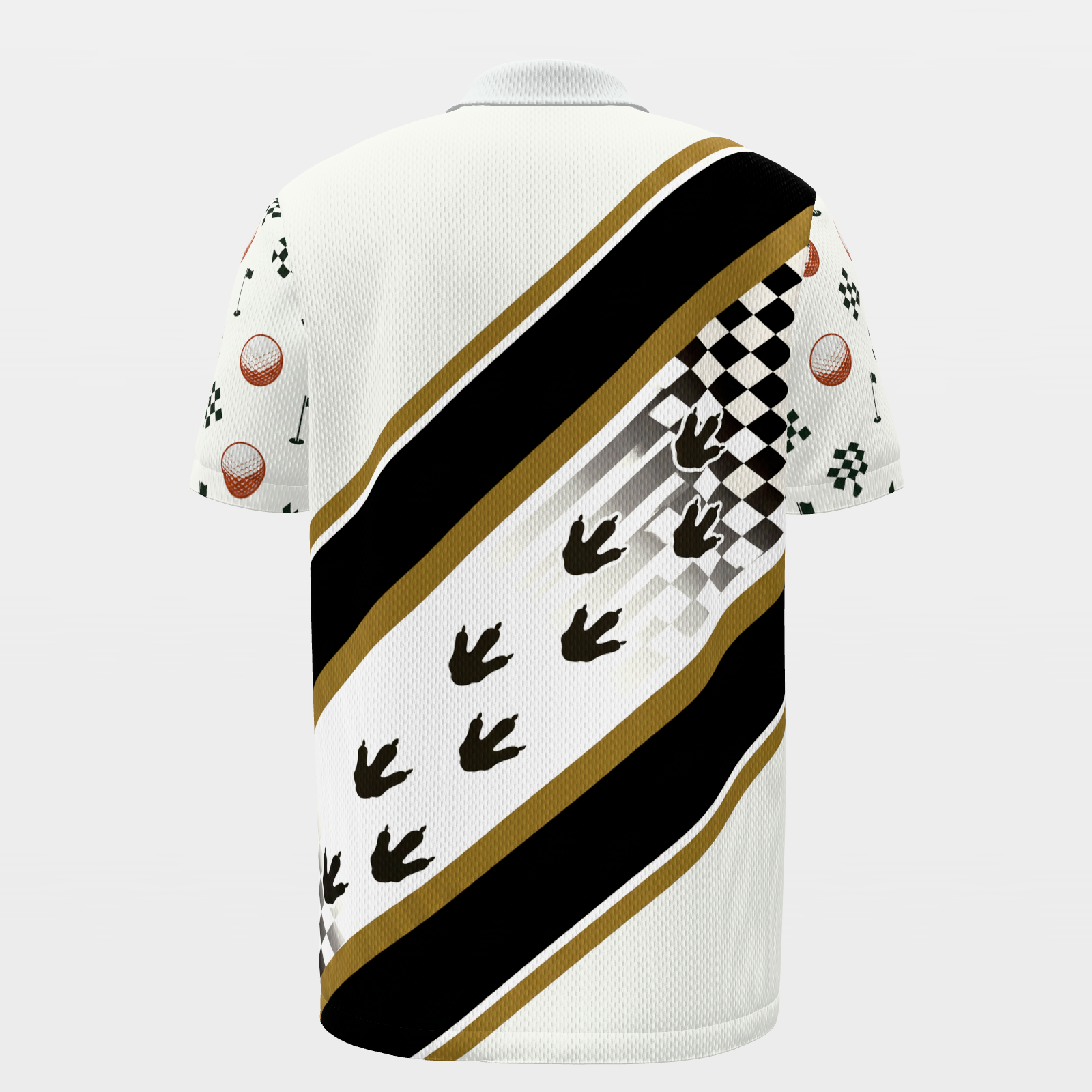Prehistoric Tee Shot Golf Polo Shirt – Back product view