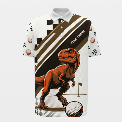 Prehistoric Tee Shot Golf Polo Shirt – Front product view