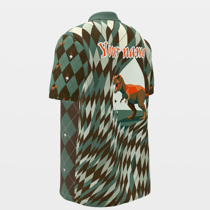 Tee Box Fossil Break Golf Polo Shirt – Back Left product view